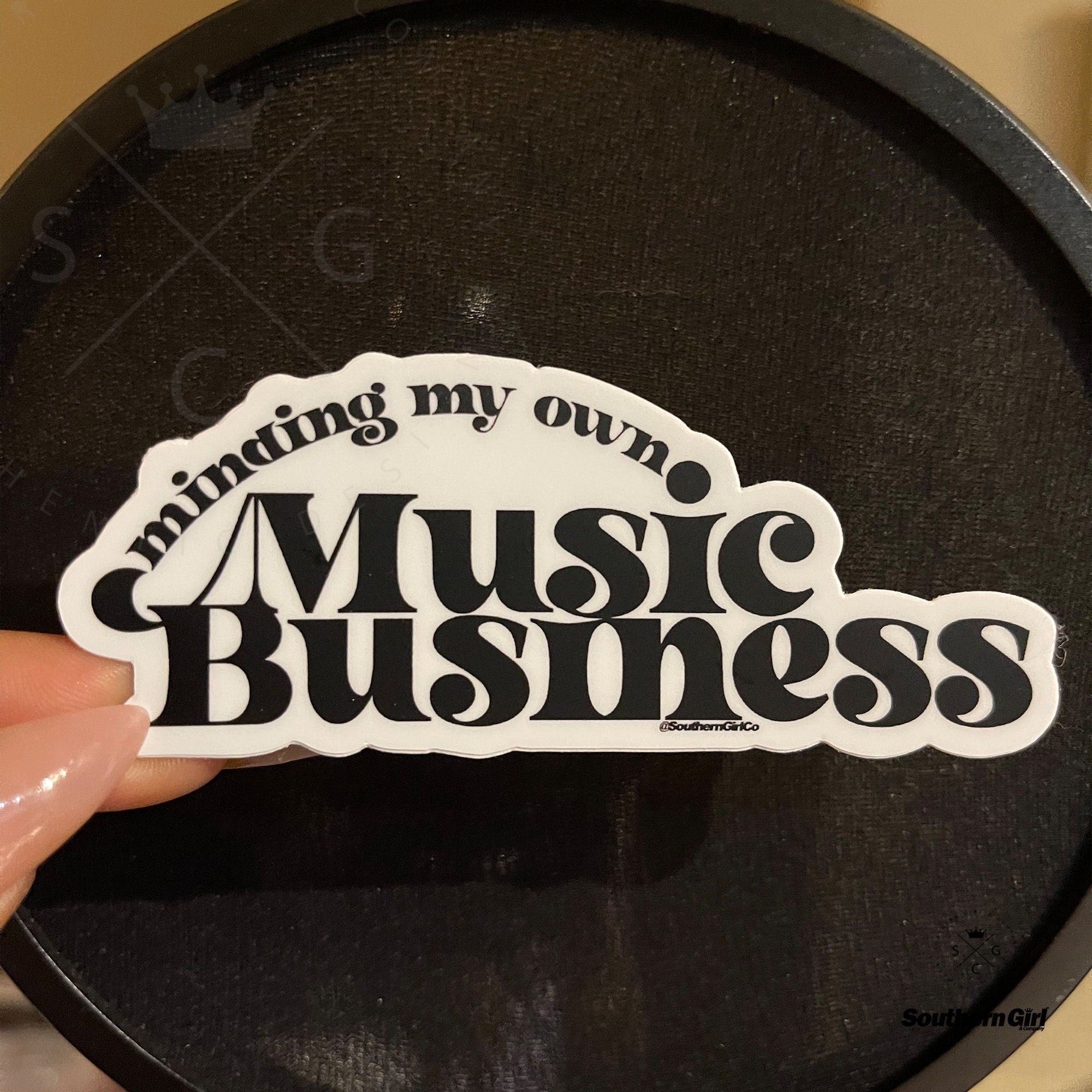 Minding My Music Business Sticker