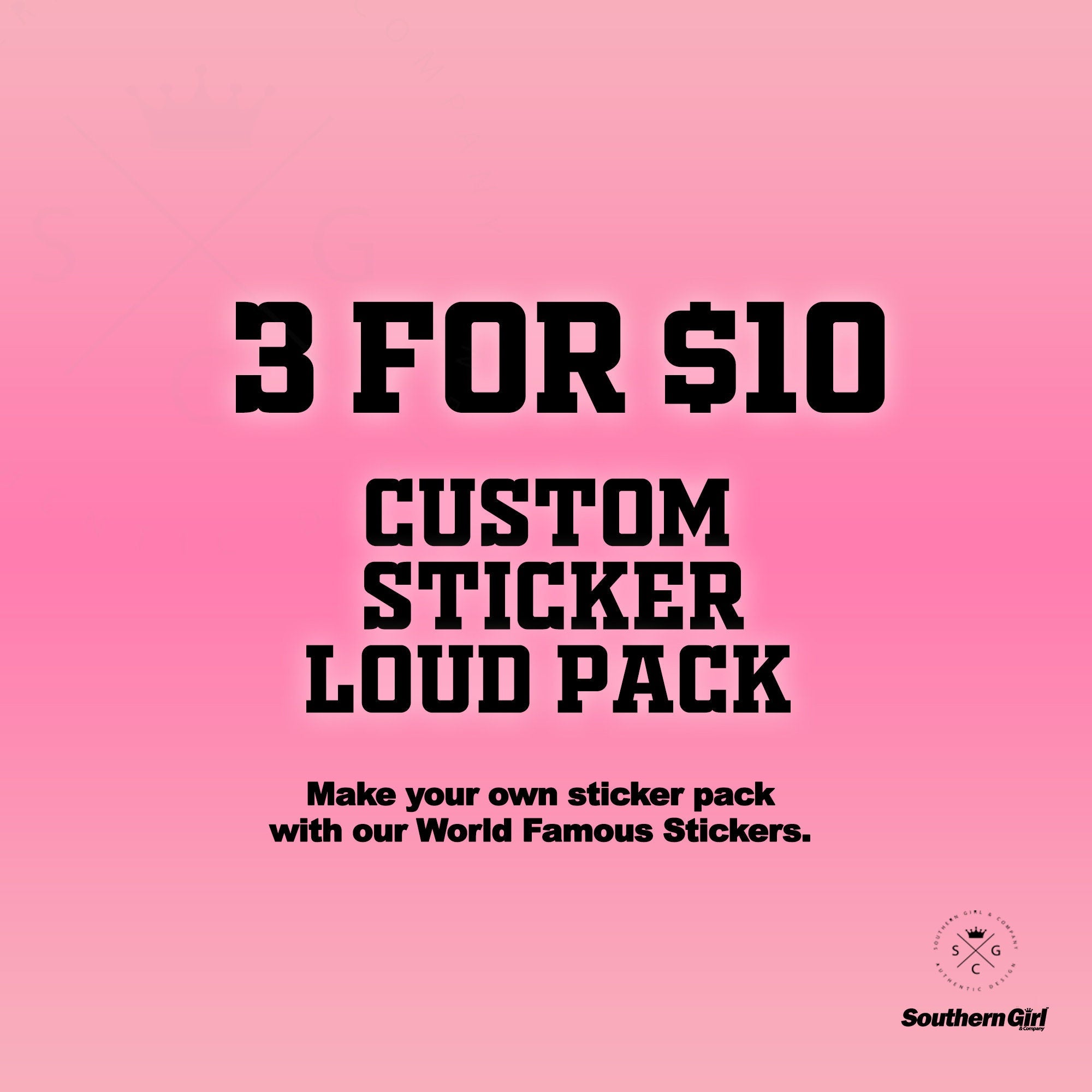 Custom Sticker Pack // 3 for 10 Vinyl Stickers